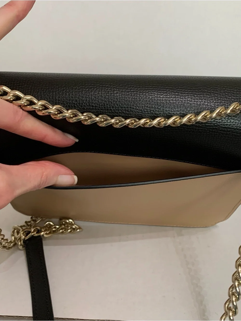 Kate Spade New York Remi Colorblock Flap Chain Crossbody Bag Black/Tan/White